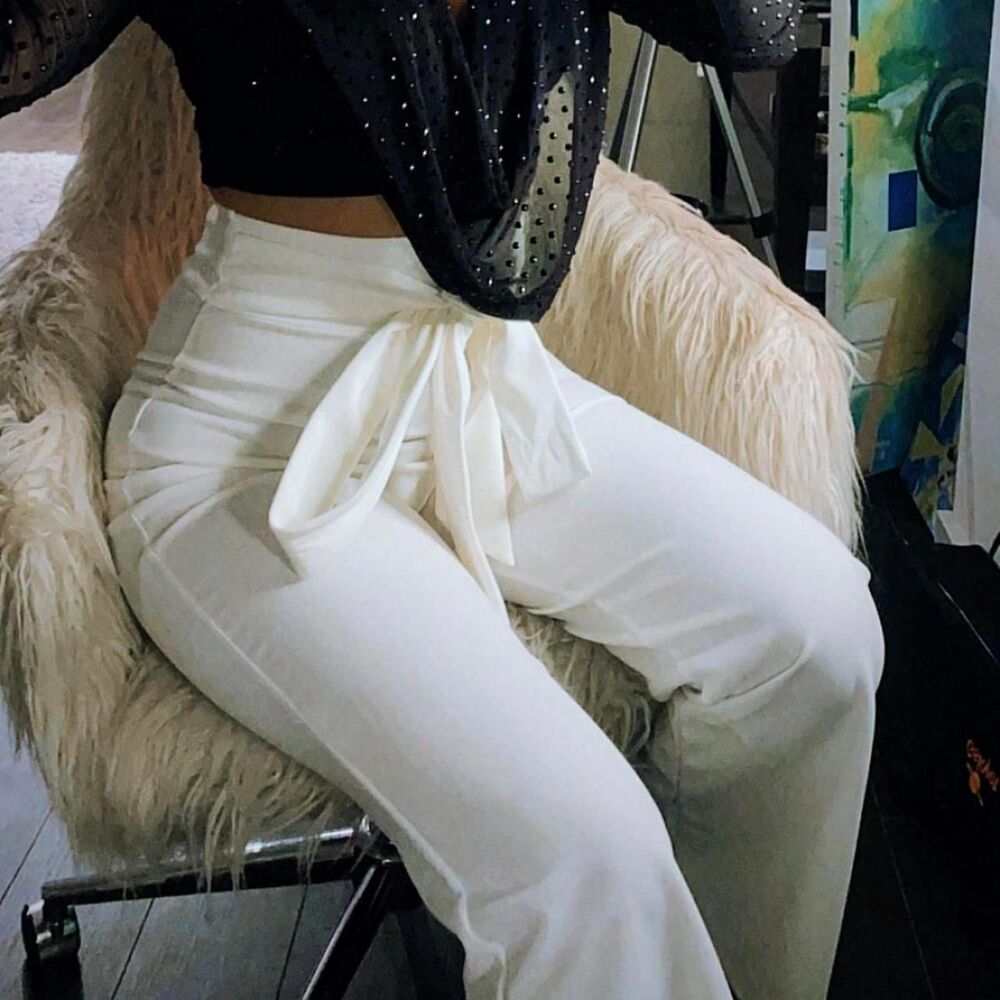 Windsor Women's White and Cream Trousers - Picture 2 of 4